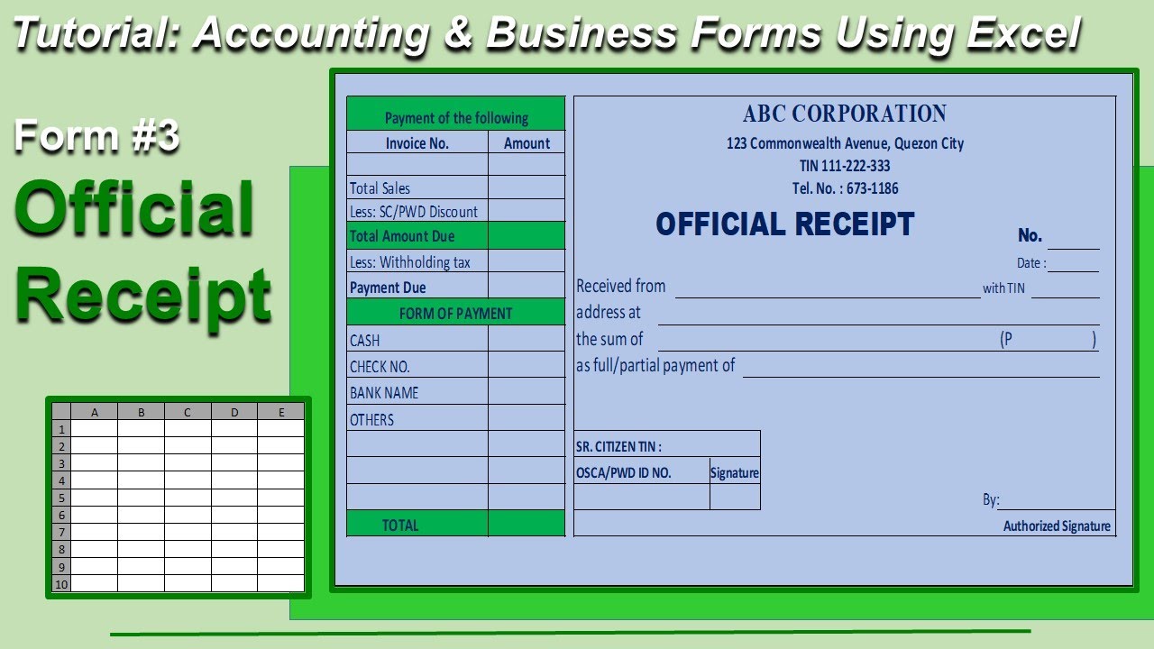 OFFICIAL RECEIPT | ACCOUNTING FORM #3 | TUTORIAL