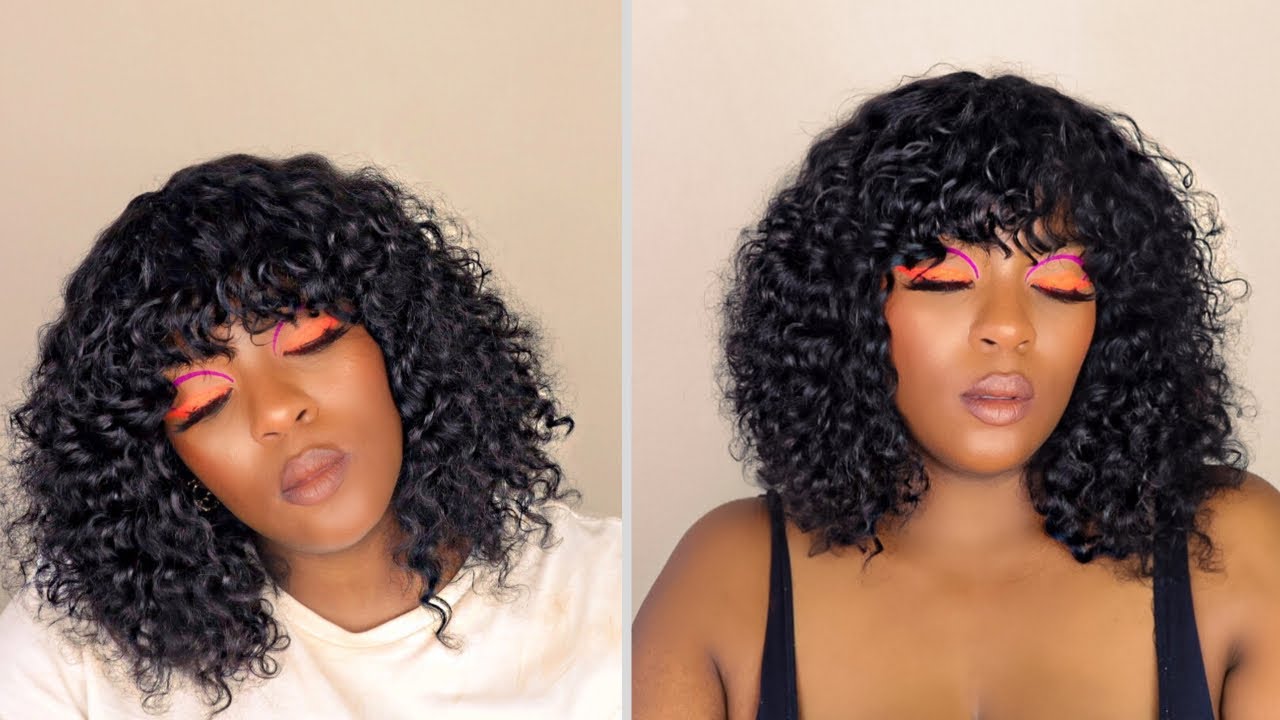 CURLY BOB WIG :EASY NO GLUE NEEDED ft Uwinshair