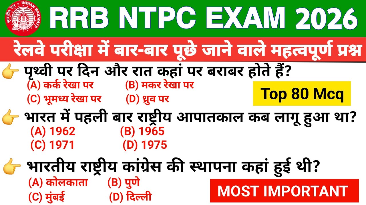 🚆 RRB NTPC Important GK GS 2025 | NTPC GK GS | Railway Group D | Art & Culture | PART 05