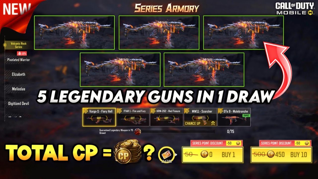 Buying full Volcanic Rock Series Draw CODM | Total CP for VOLCANIC ROCK SERIES Cod Mobile