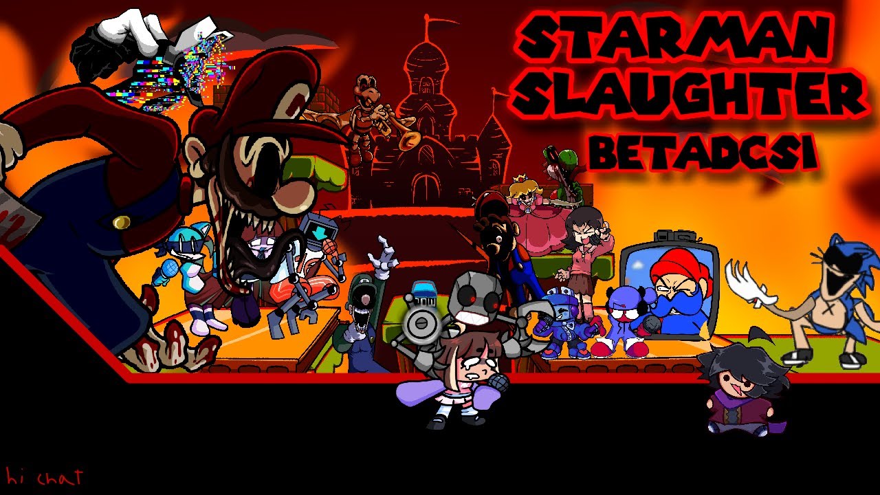 Starman Slaughter, but every turn a different character sings it [FNF]