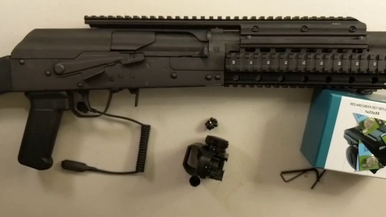 Install CVLIFE 1x22x33 Reflex Sight Red and Green 4 Reticle Dot Sight with 2mW Gun Sight Laser