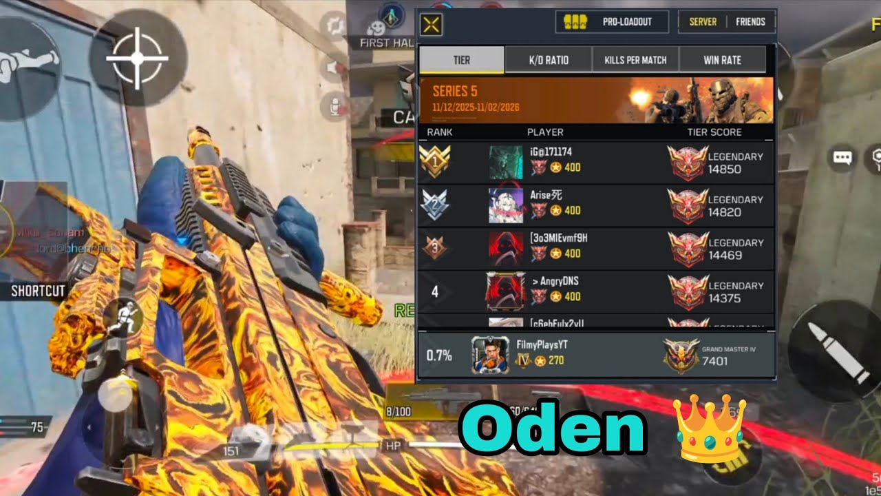 Oden is the King 👑 #codm leaderboard push gameplay multiplayer #callofduty 
