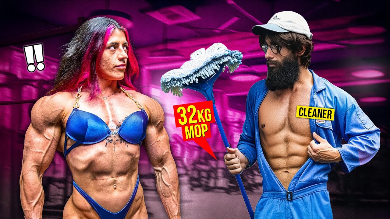 ELITE Powerlifter ANATOLY Use 32kg Mop in a GYM Pretended to be a CLEANER #2