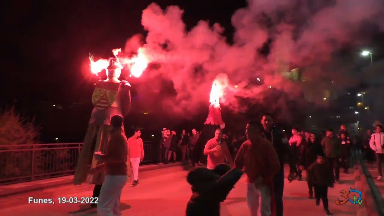 Funes, Fiestas de la Juventud, gigantes de fuego 19-03-2022