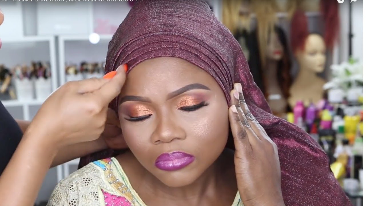 CLIENT GELE AND MAKEUP TRANSFORMATION /NIGERIAN WEDDINGS 3