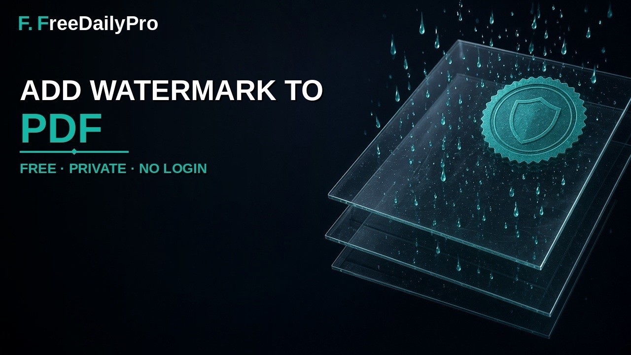 How to Add Watermark to PDF Free Online &ndash; Text Stamp All Pages | FreeDailyPro.com