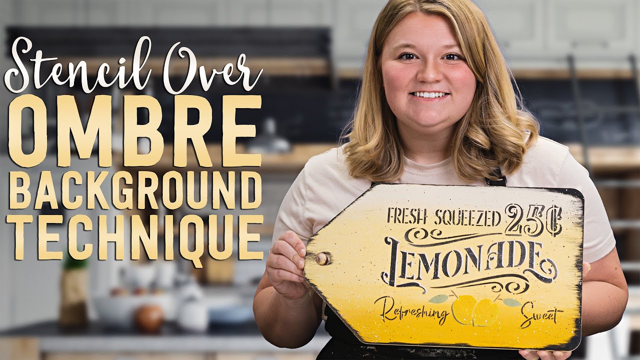 How to Paint an Ombre Background | DIY Kitchen Decor with Stencils