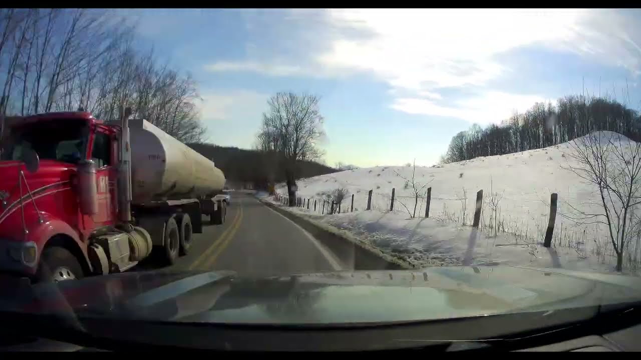 Driving Seneca Trail in West Virginia on a beautiful day in the winter
