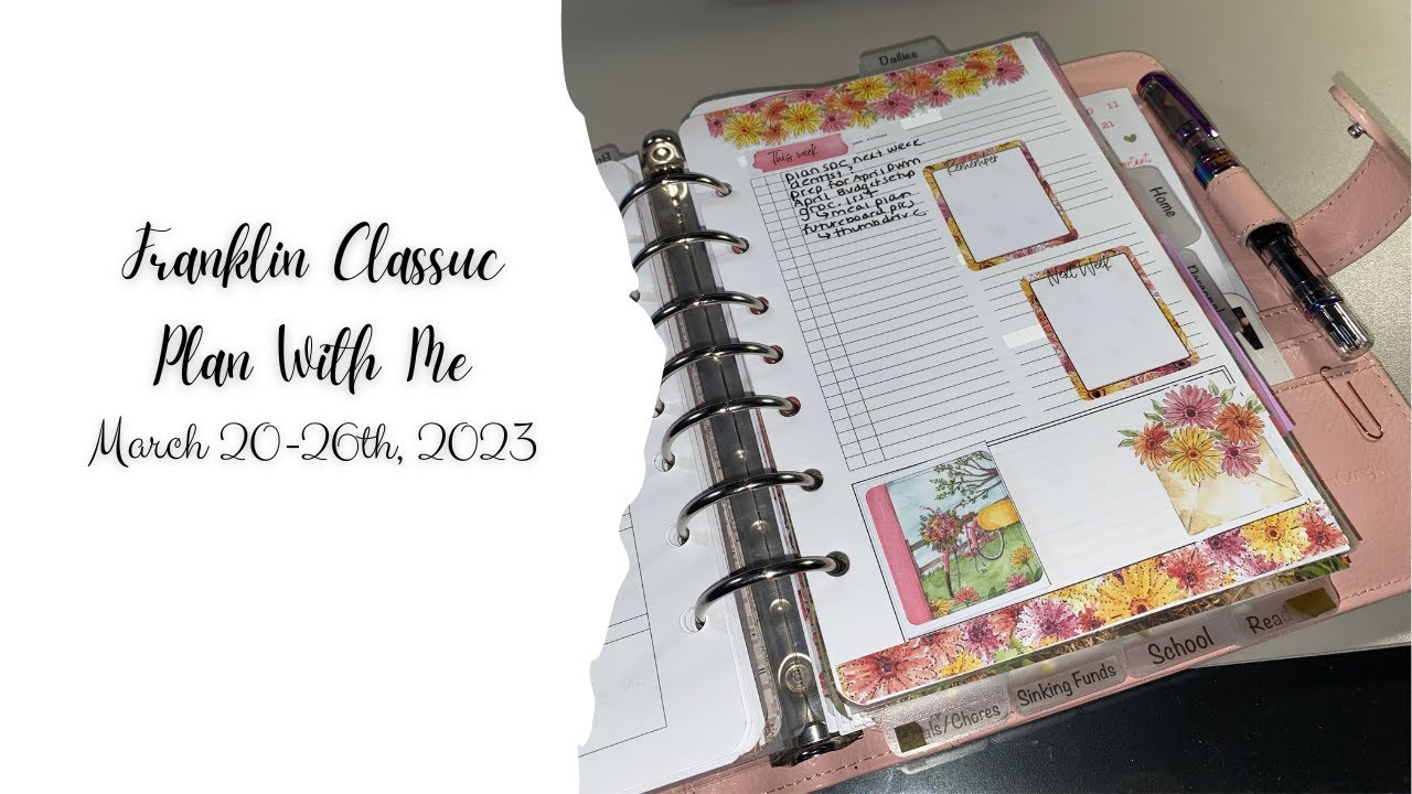 Franklin Classic Plan With Me || March 20th - 26th, 2023 || Calm & Quiet Work Week 😃