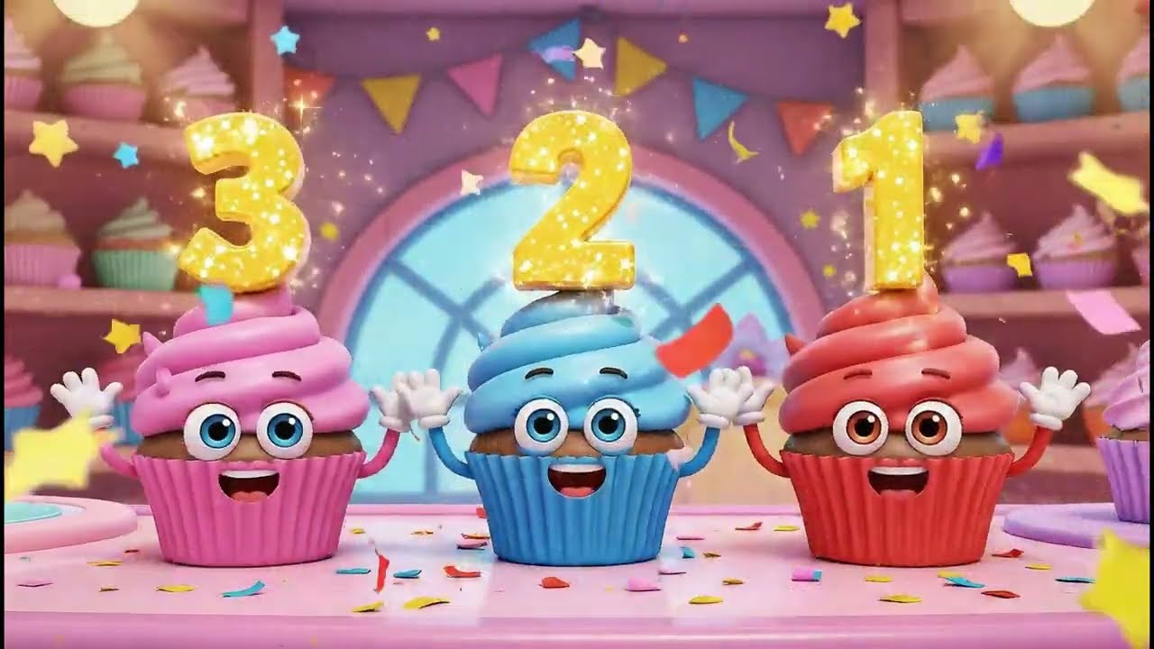 Learn Numbers 1–10 | Counting with Cupcakes | Fun Nursery Rhyme | Cupcake Song | Kids Cartoon Rhyme