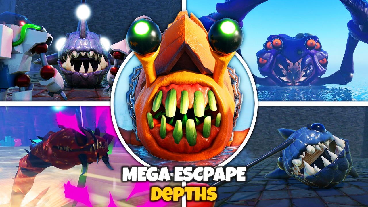 Mega Escape: Depths - Full Gameplay & ALL Bosses + Ending (Roblox Showcase)