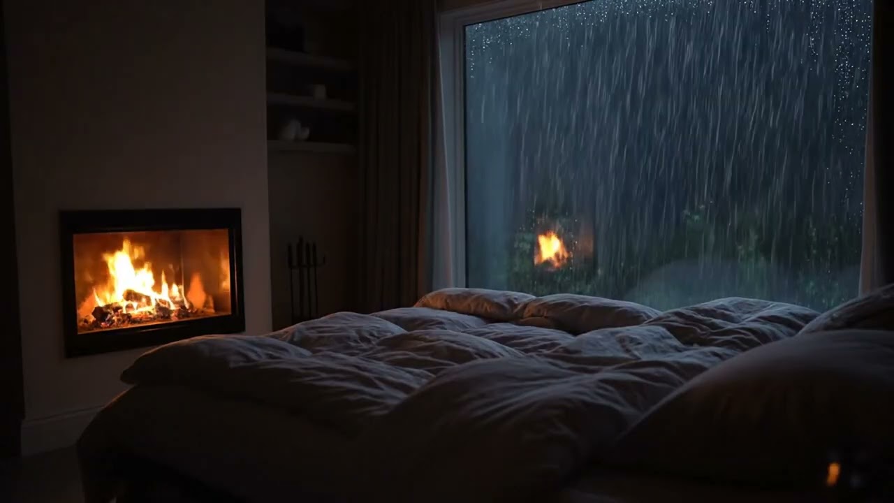 No Ads | Natural Rain Sounds in Cozy Room – Deep Sleep Ambience for Healing, Calm Mind & Inner Peace