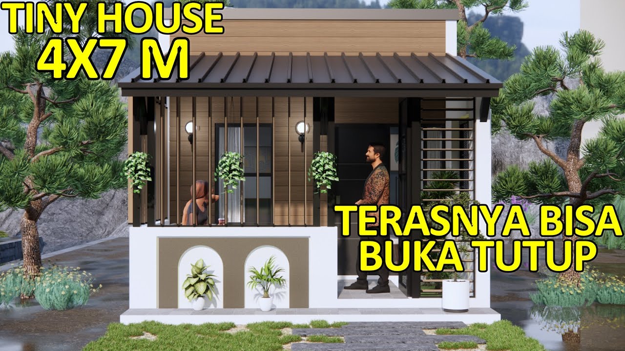 Rumah Mungil 4x7 Meter | Keren. Terasnya Bisa Di Buka/Tutup