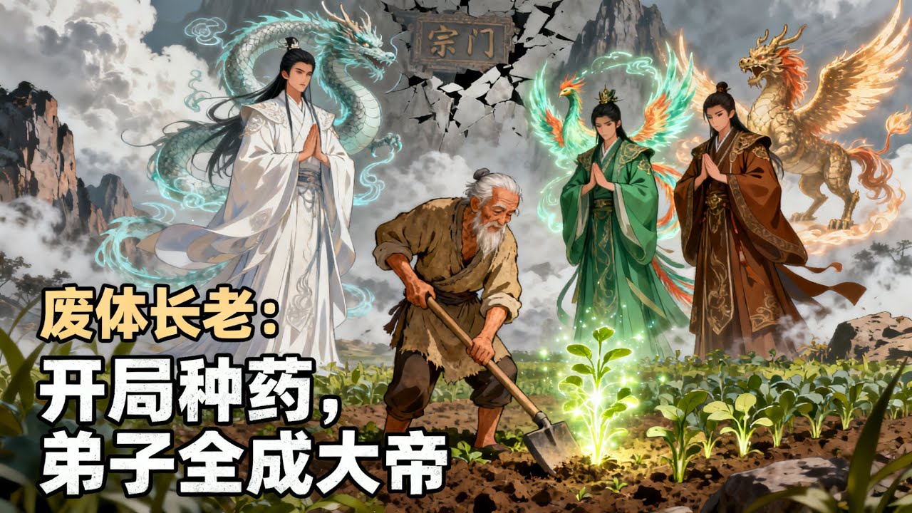 《廢體長老：開局種藥，弟子全成大帝》被貶去荒山種田的廢柴長老，本以爲自己這輩子就這樣了，誰知隨手收的弟子個個都逆天成帝，全大陸都炸了！#历史#玄幻#小说
