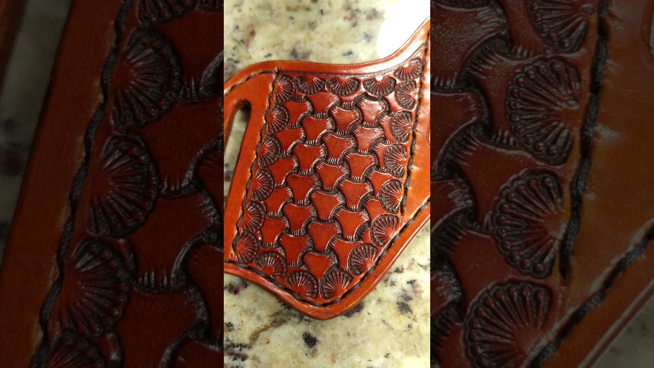 Antique stained knife sheath. #shorts #leather #shortsfeed #western #cowboys #texas