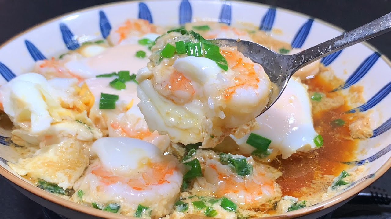 雞蛋蒸蝦蓉 鮮嫩滑口超營養【阿朝哥美食】#雞蛋蒸蝦蓉 #雞蛋蒸蝦蓉做法 #家常蒸菜 #蝦蓉料理