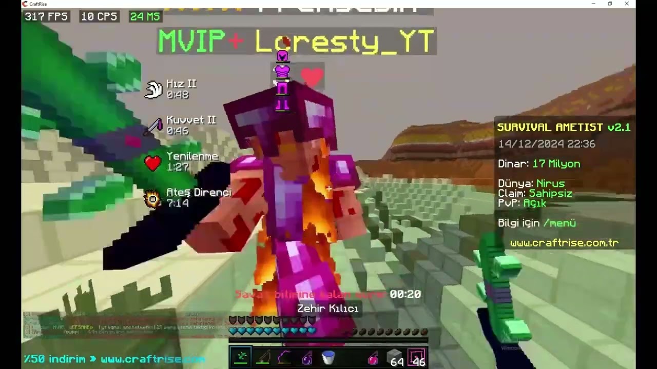 8X Zehir Kesme /// açık alan zehir v zehir  craftrise Survival Ametist Pvp