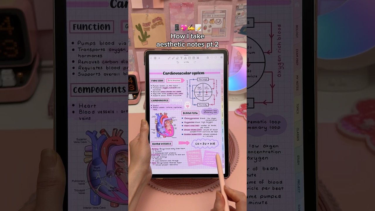 How I take aesthetic notes pt.2 💕📱 digital note taking | Samsung galaxy tab S9 | penly android app