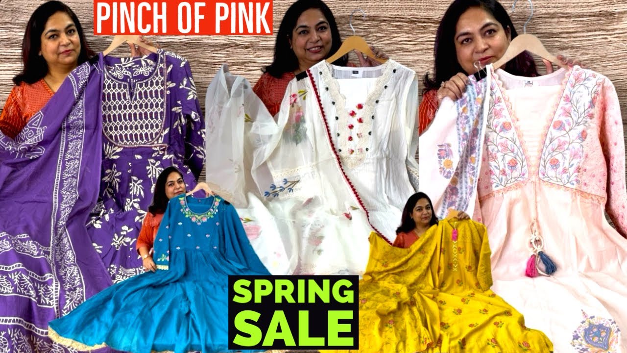 Pinch of Pink Brings You Big Spring Season Sale on its Stunning Cotton 2 & 3 Piece Suits & Anarkalis