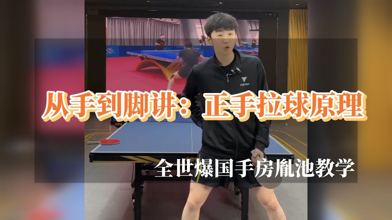 从手到脚讲正手拉球原理，初学者提高快来学！【字幕】全世爆国手教学