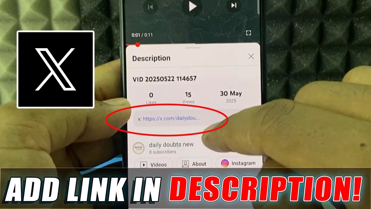 how to add twitter link in youtube description?