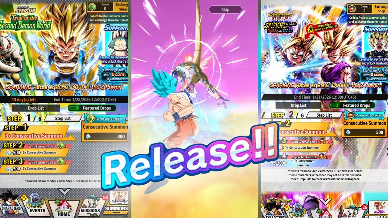 LF Mini Ssj3 Vegeta vs LF Ssj2 Gohan Summon!!!-Dragon Ball Legends 