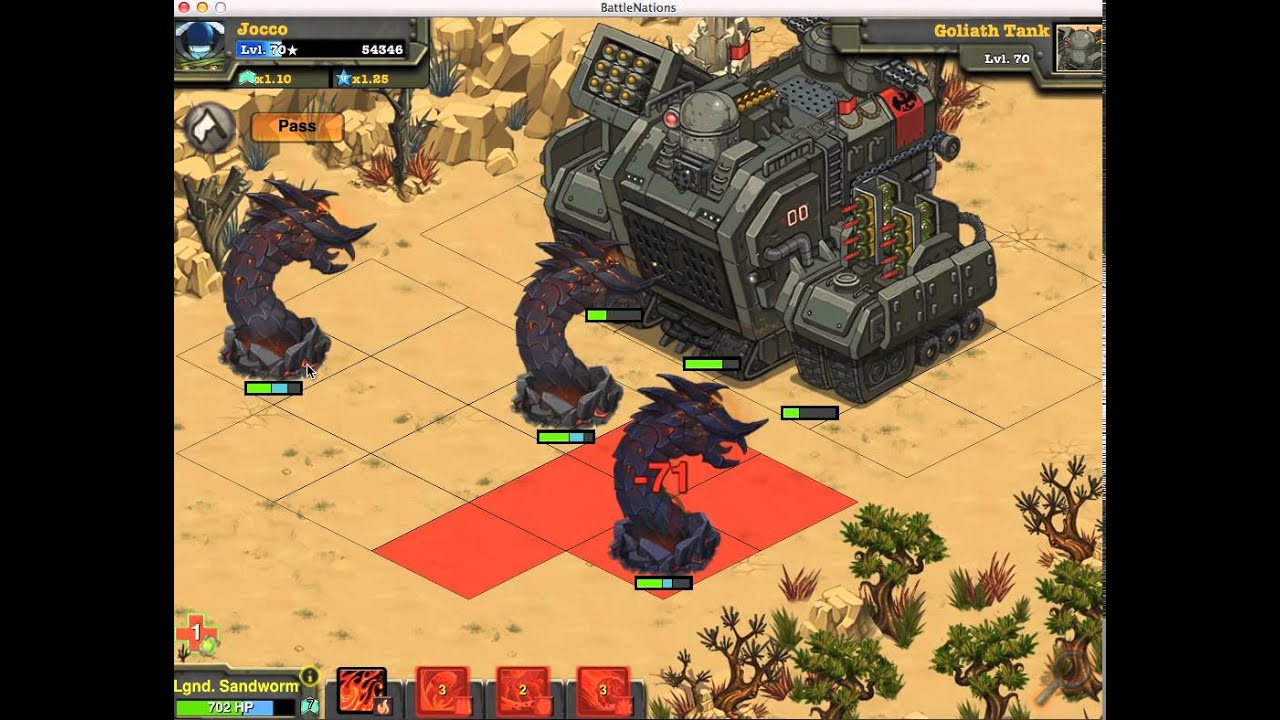 Battle Nations - Legendary Sandworms vs Goliath Tank