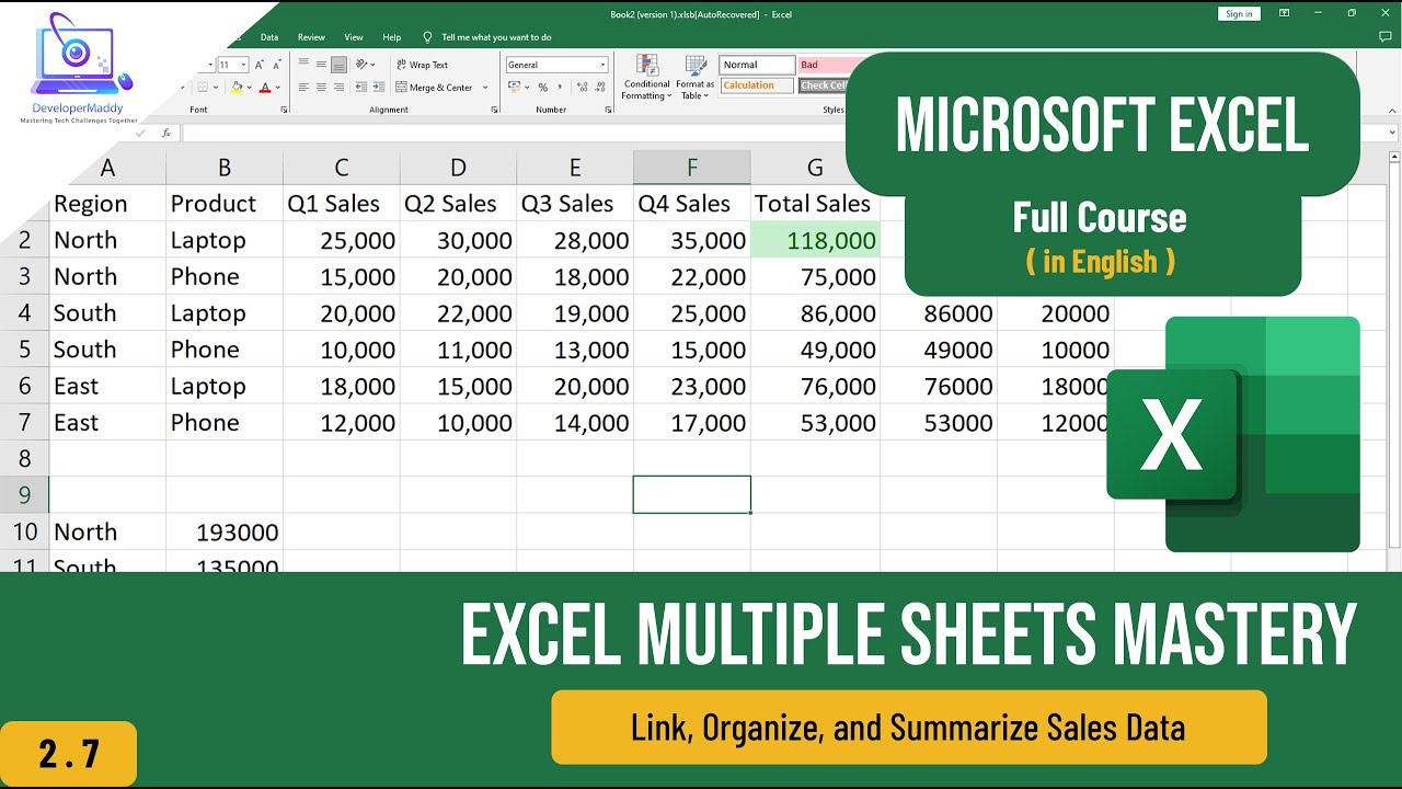 Part 2.7: Excel Multiple Sheets: Organize & Link Data Like a Pro (Step-by-Step Tutorial)