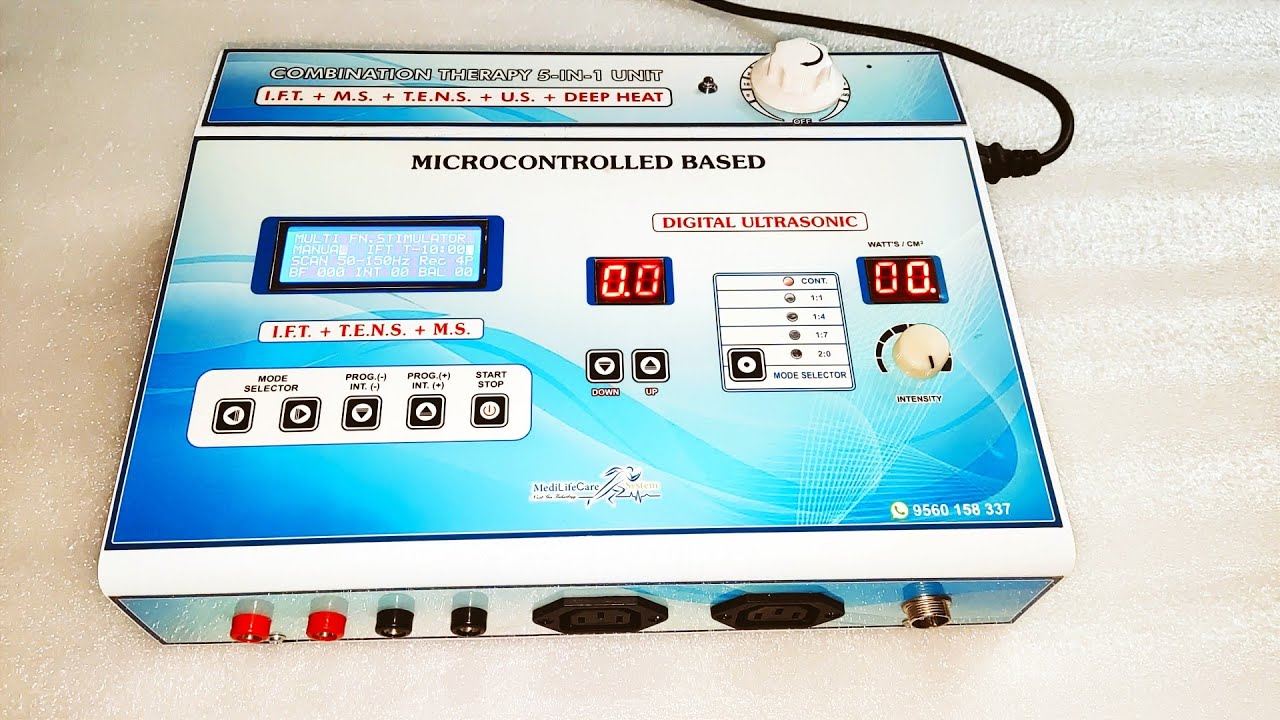 MediLifeCare System 5 in 1 Physiotherapy Combination Therapy IFT TENS MS Ultrasonic Deep Heat