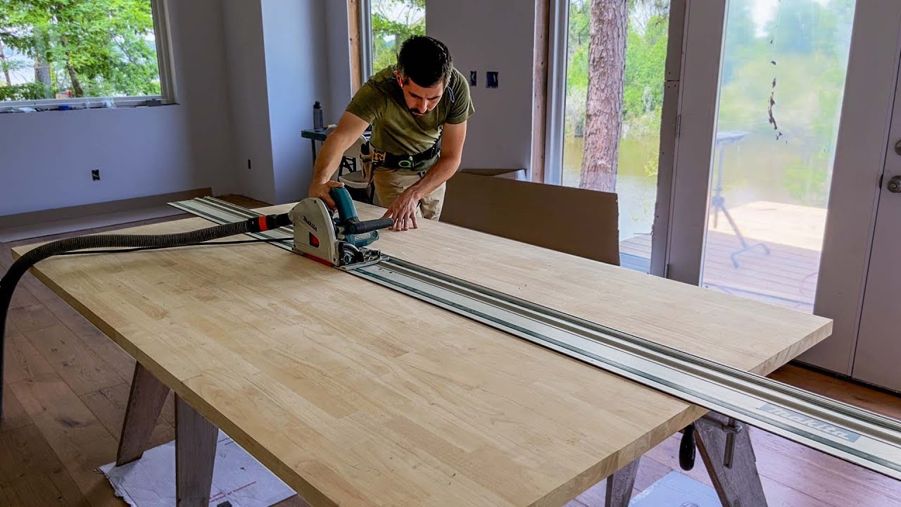 Cutting and Gluing Butcher Block Countertops | Lake House Build Ep. 20