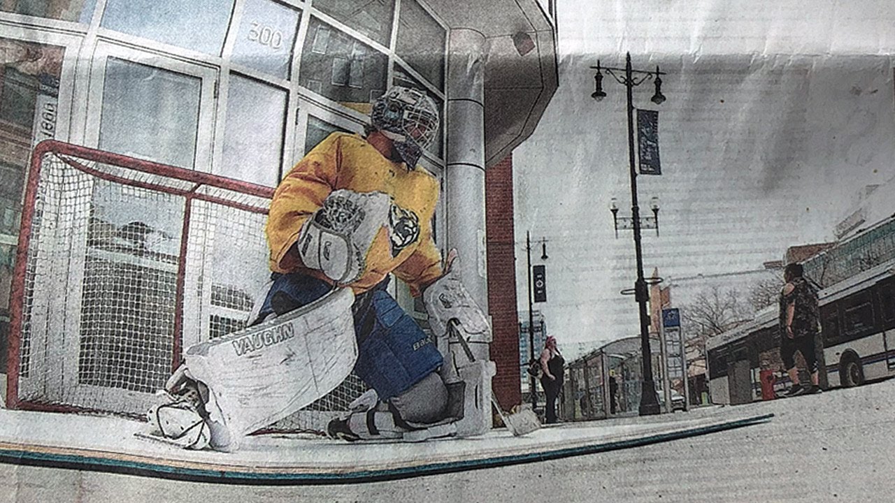 Skating For The Winnipeg Jets.... outside Bell MTS Place