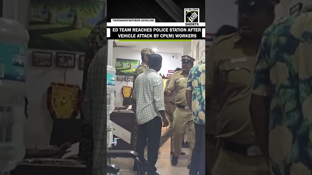 ED team arrives at Thampanoor Police Station after vehicle attack by CPI(M) workers
