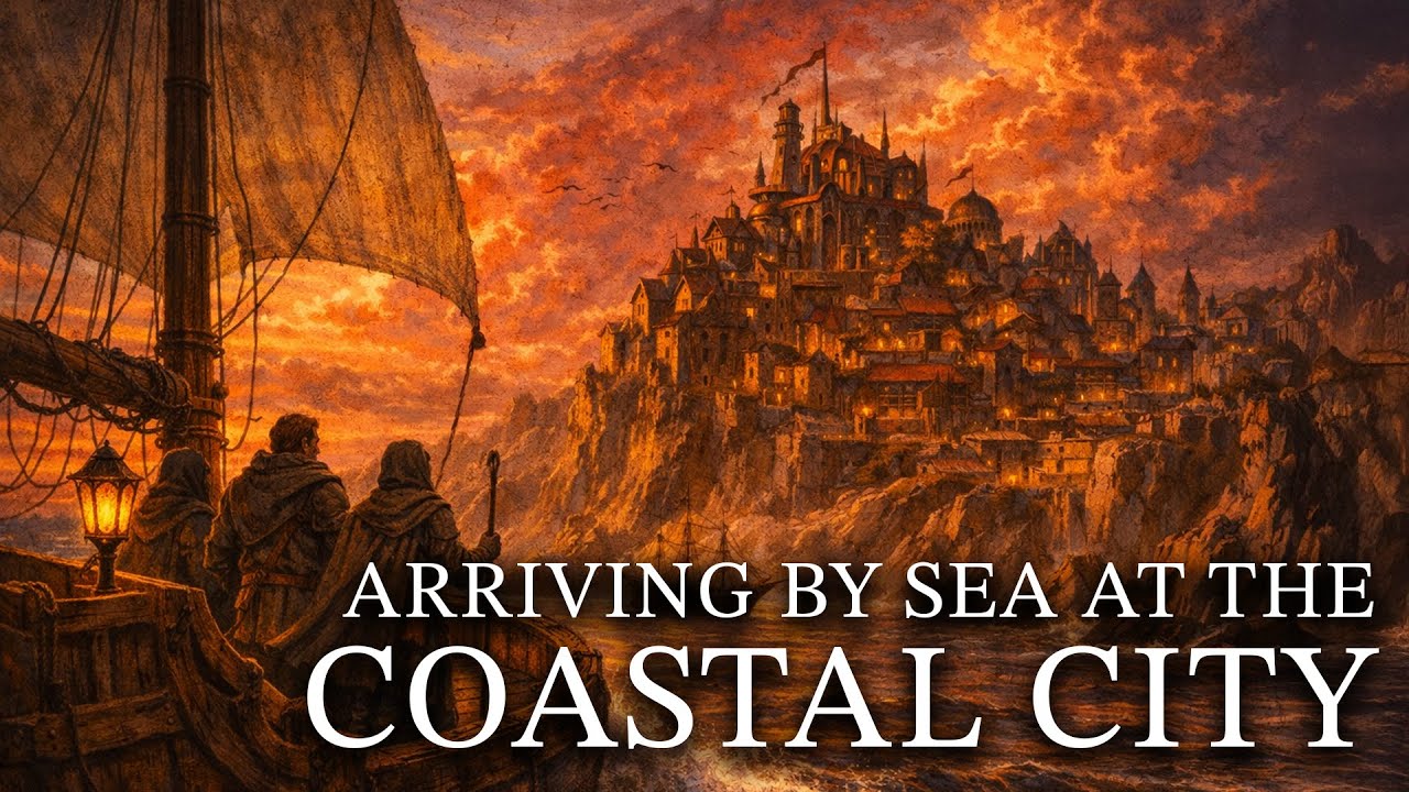 Arriving by Sea at the Coastal City | D&D Ambient Music for Exploration & Roleplay