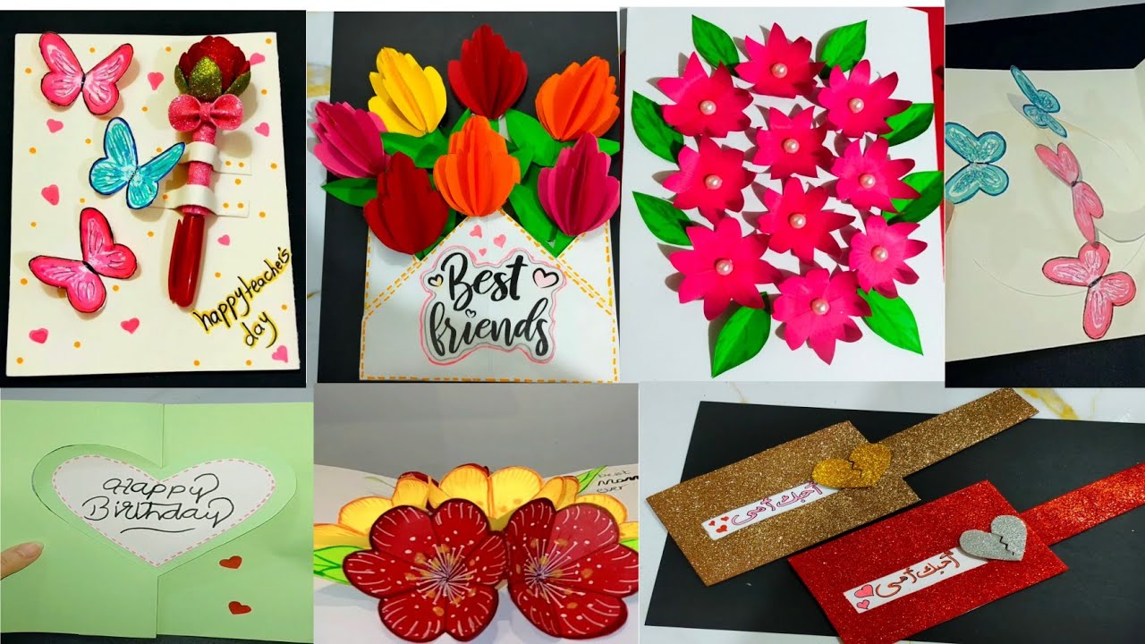 5 أفكار بطاقات تهنئة لكل المناسبات/diy greeting card/idea paper biglietto di auguri di natale