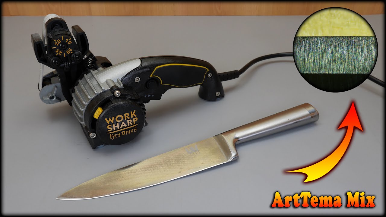Work Sharp Ken Onion - amazingly fast and high-quality sharpening of a chef's knife.