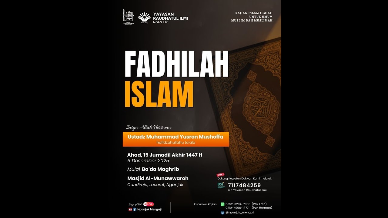 Keutamaan Agama Islam Diatas Agama Lain - Ust. Yusron Musoffa, hafidzhahullahu ta'ala