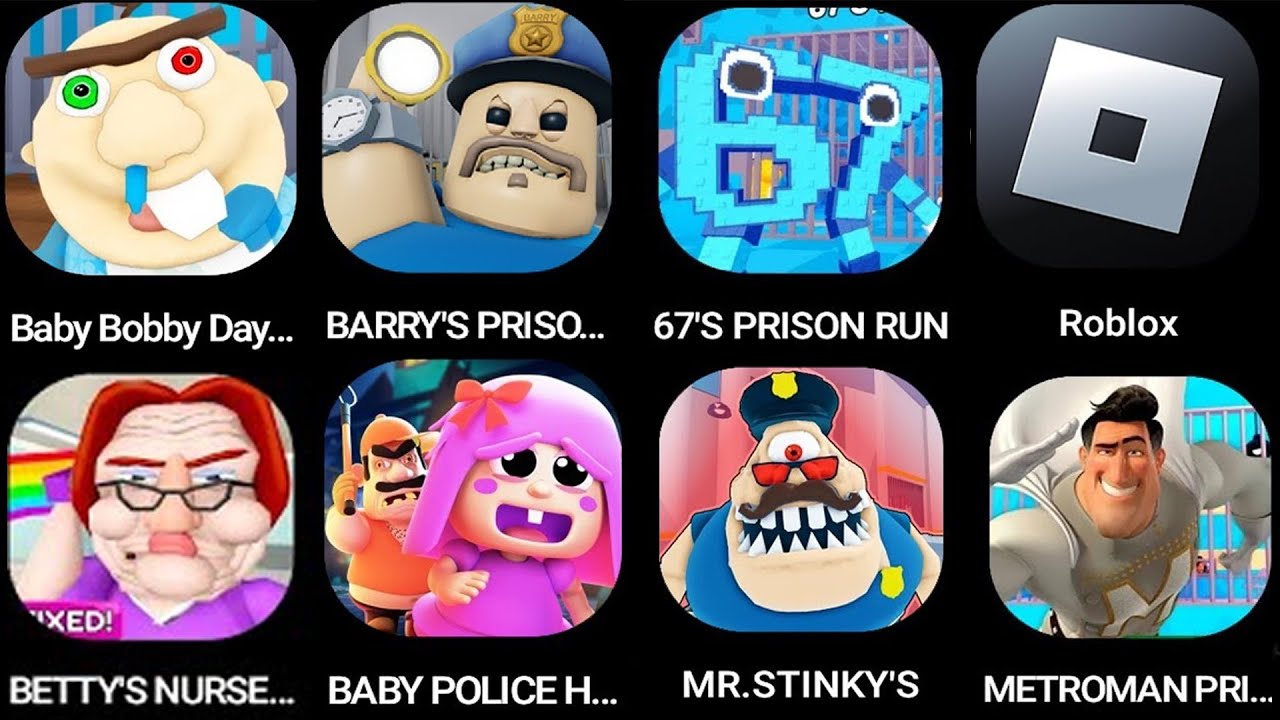 Roblox: Escape Baby Bobby Daycare!,BARRY'S PRISON RUN!,67'S PRISON RUN!,METROMAN PRISON RUN,..