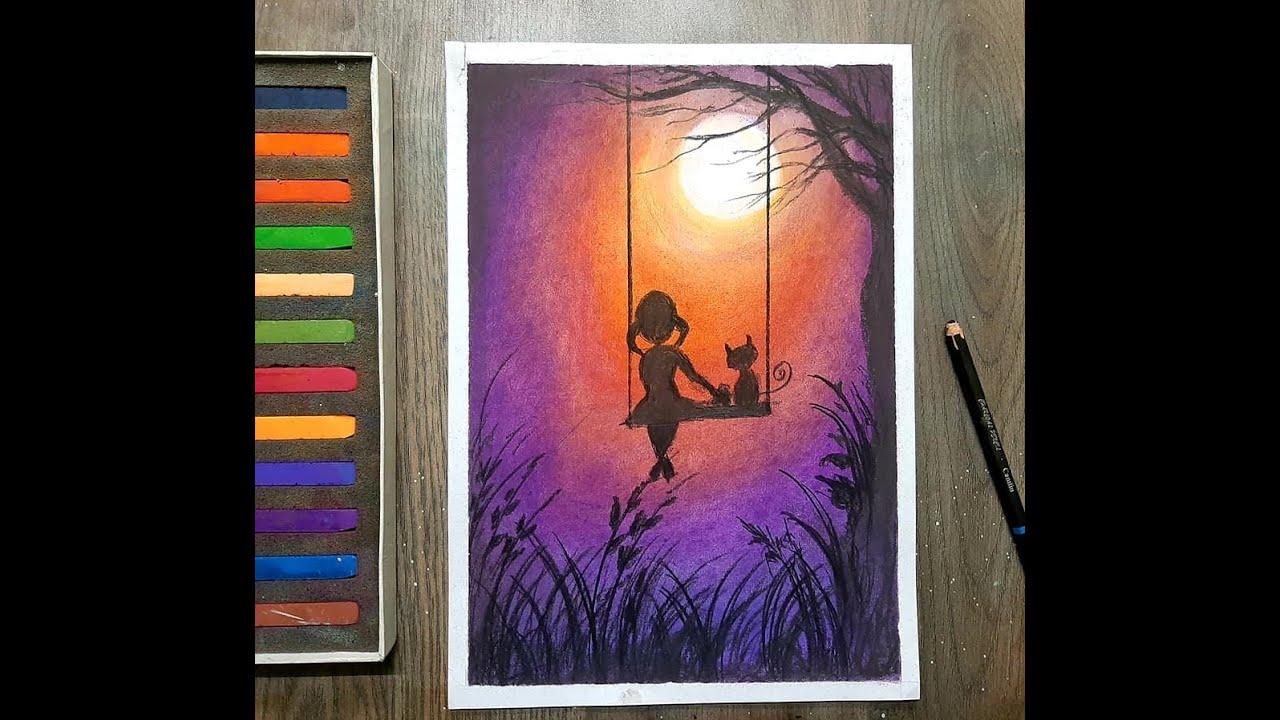 Easy and Beautiful Scenery Drawing With Soft Pastels | Easy Soft Pastel Drawing For Beginners