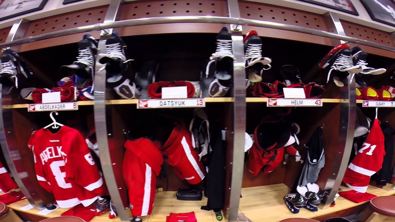 Detroit Red Wings locker room