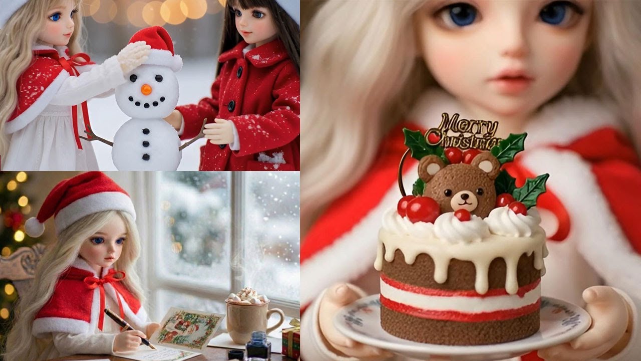 구체관절인형 AI ASMR 크리스마스 케이크 만들기 브이로그 힐링 #BJD #balljointeddolls #vlog #doll #人形 #인형