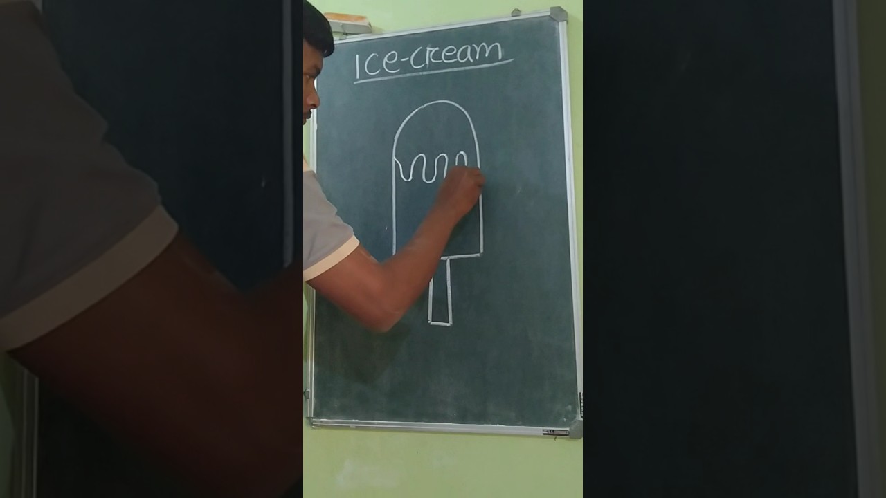 how to draw an ice-cream #easy #drawing #blackboard🥰💕👈😀 @SKBb123