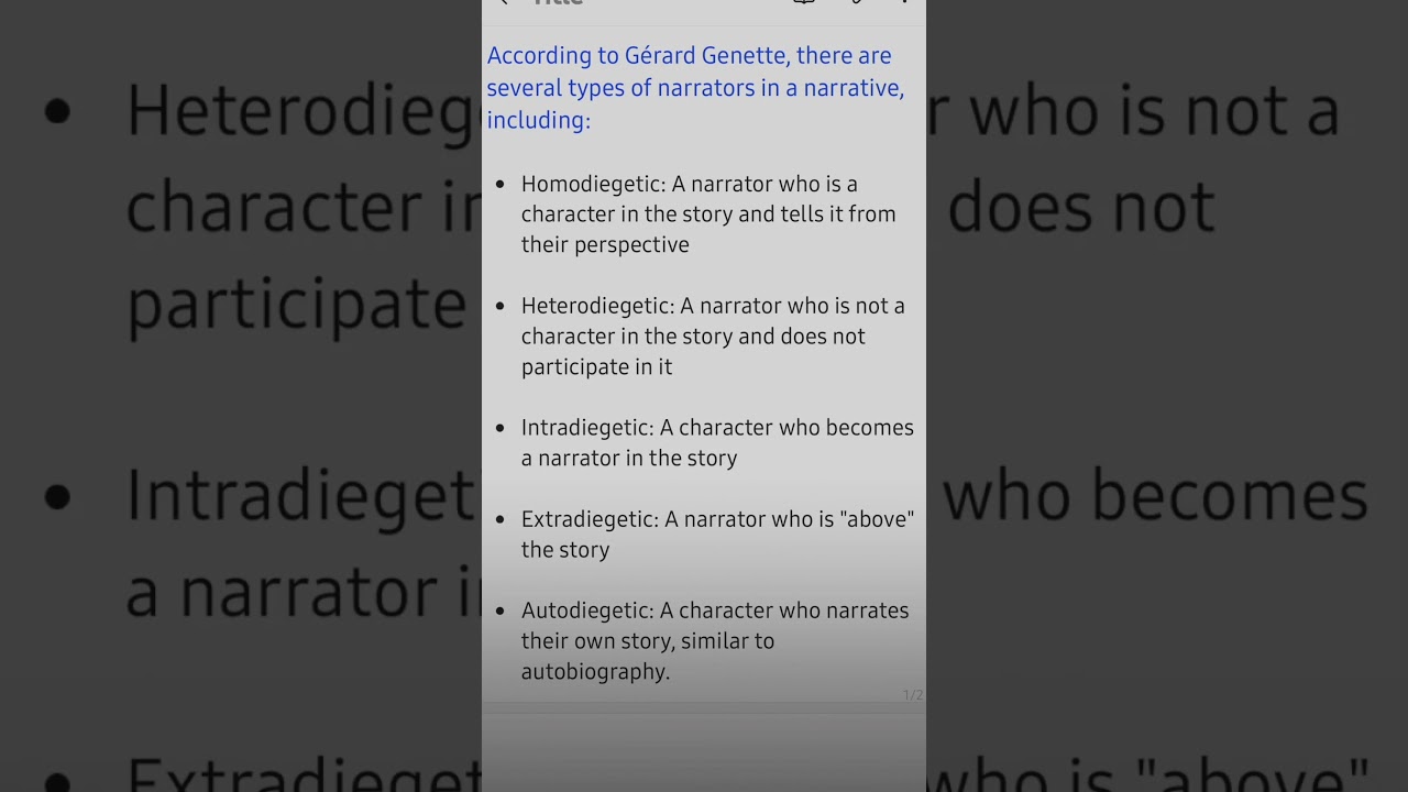 Gérard Genette | types of narrators