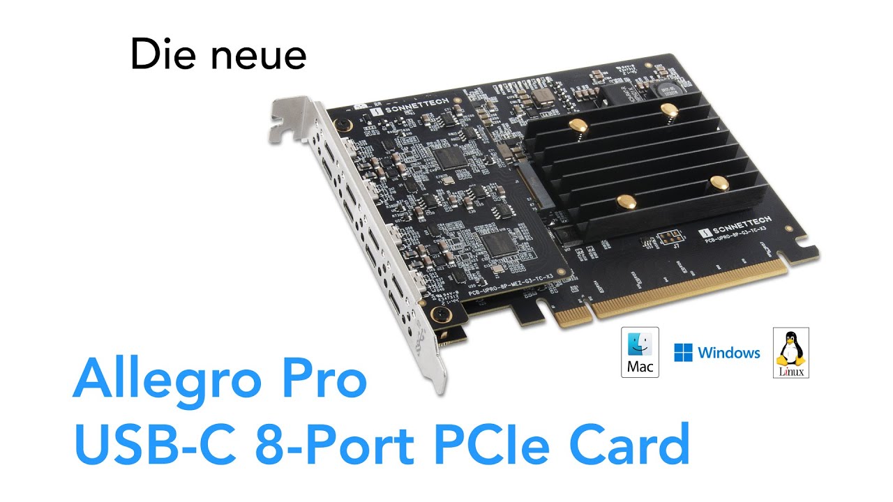 Sonnet Allegro Pro USB-C 8-Port PCIe-Karte – Deutsch