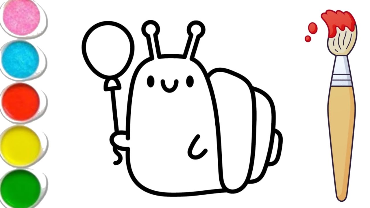 easy cute snail drawing - snail drawing easy for kids step by step