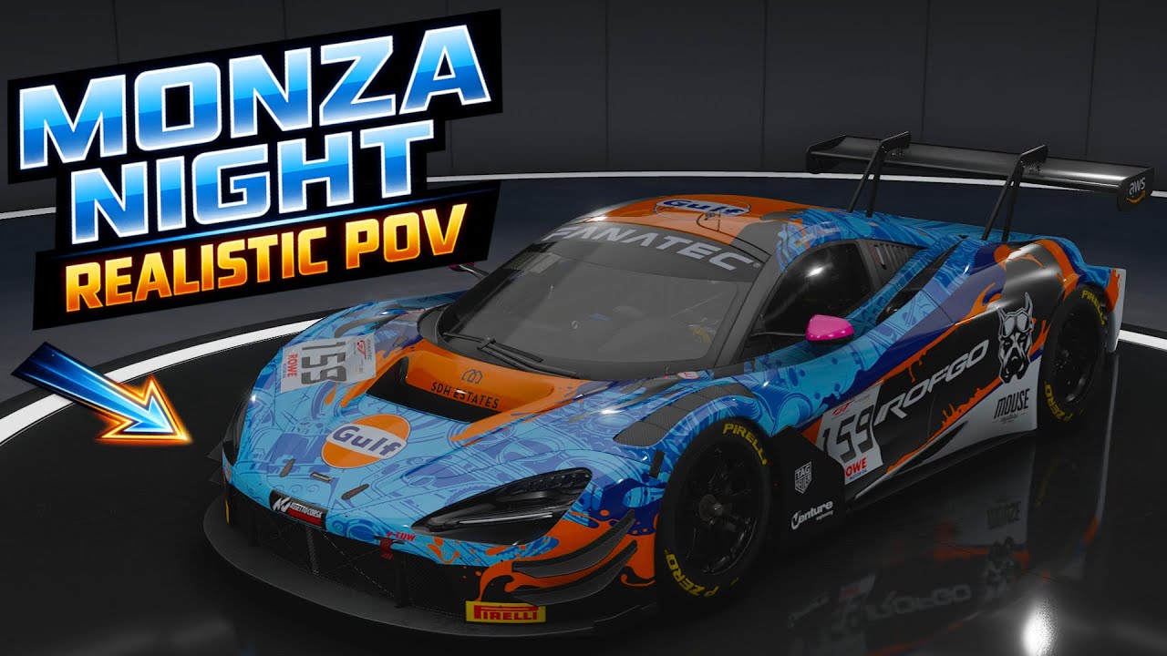Realistic POV Night Lap at Monza | McLaren 720S GT3 Evo | 4K 60FPS