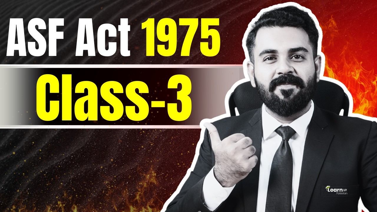 ASF ACT 1975 Lecture 3 | AD & Inspector |ASF  LearnUp Pakistan