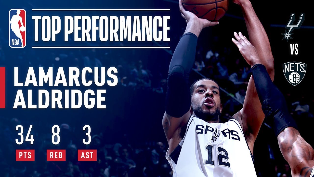 LaMarcus Aldridge's 34 Pts Power Spurs Past Nets in Brooklyn | January 17, 2018