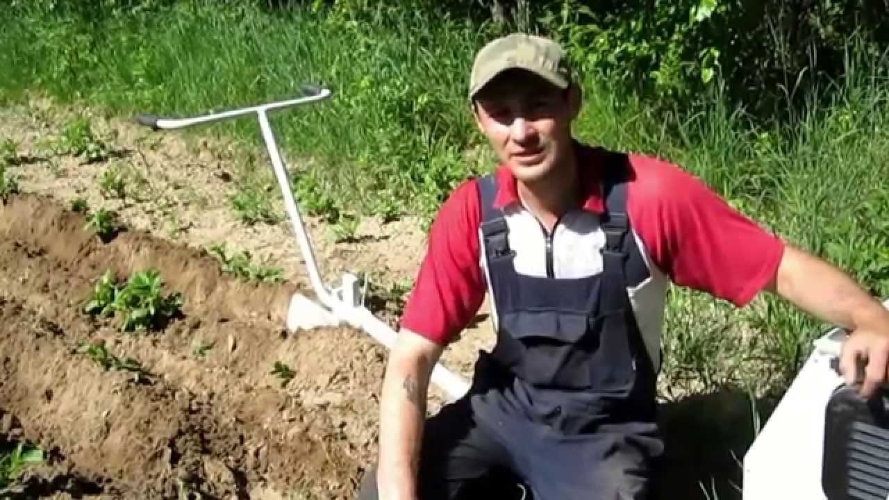 Окучивания картофеля на огороде. Электроплуг Лебёдка сельскохозяйственная ЛС 100А  ч.3 #Электроплуг