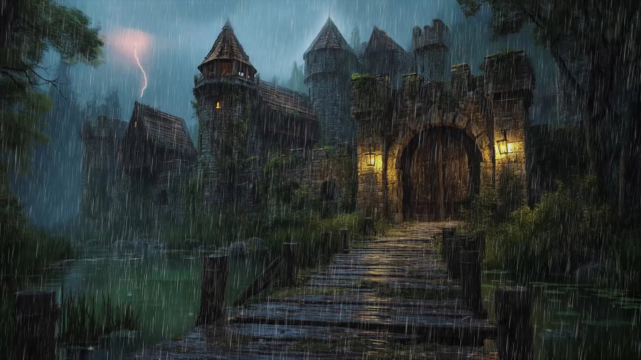 🏰 Embrace Serenity & Sleep Better with Rain In Medieval Stone Fortress 🏰 Relax with the Gentle Rain
